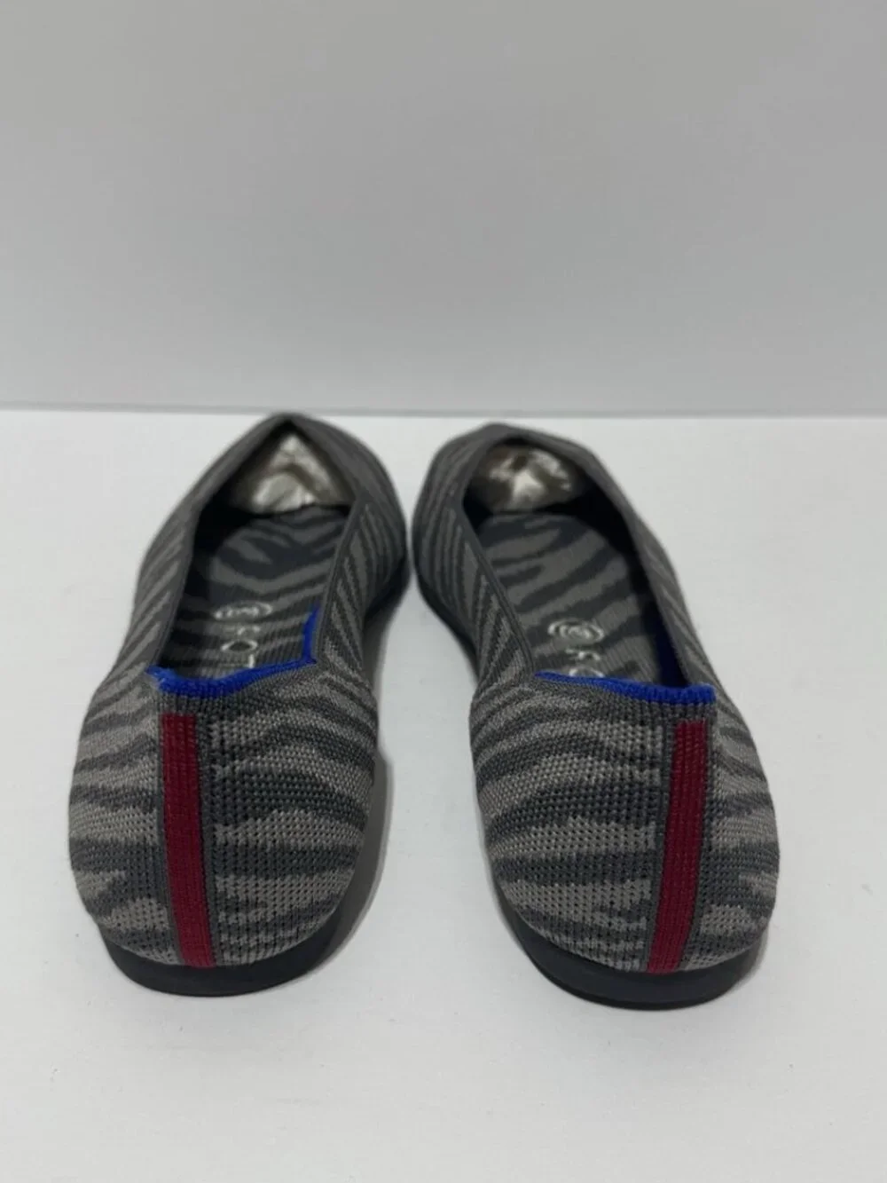 Rothys Womens The Point Flat Grey Zebra Size 9 M